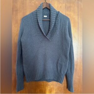 J. Crew Wool/Mohair Blend Gray Shawl neck Sweater, GUC, Size Med